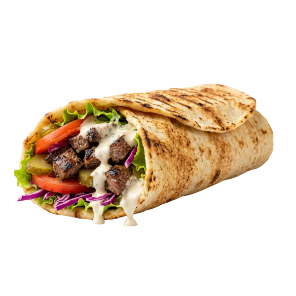 beef shawarma wrap